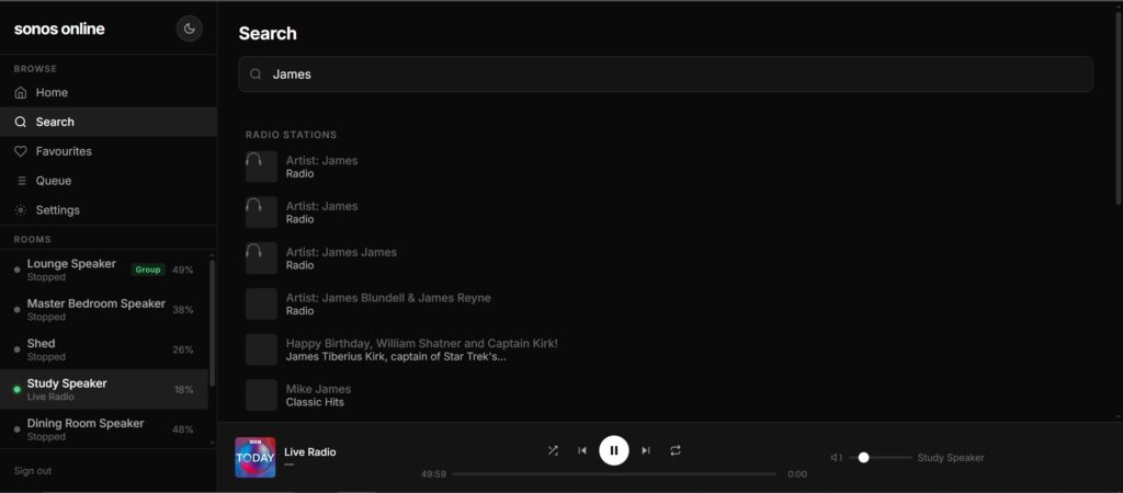 Sonos Online - Search